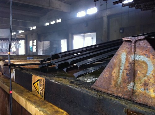 Rinsing and Pickling Angle Iron in Acid